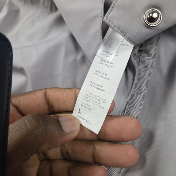 Fabletics Jacket Womens Large Gray Full Zip Hoodie Windbreaker Giana Rain Coat - Picture 3 of 6